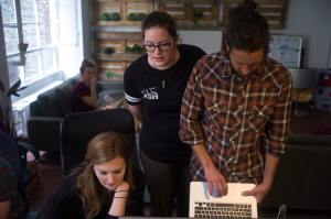 Going over the final edits. Photo by Shane McMillian